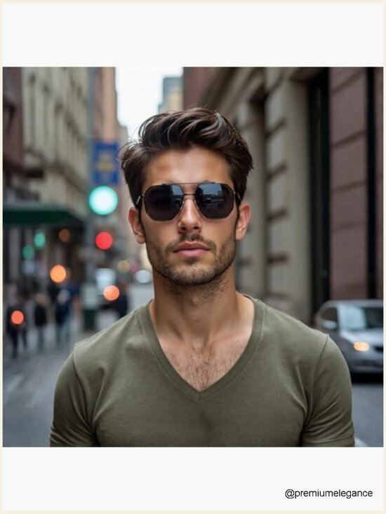 Oversized Square Aviator Polarized Sunglasses Metal Frame main image 4